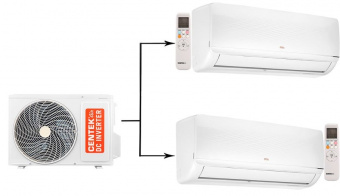 Мульти сплит-система на 2 комнаты Centek CT-66AM2-H18/4DR3C/CT-66AMWM-H09/4R3B(FX)*2